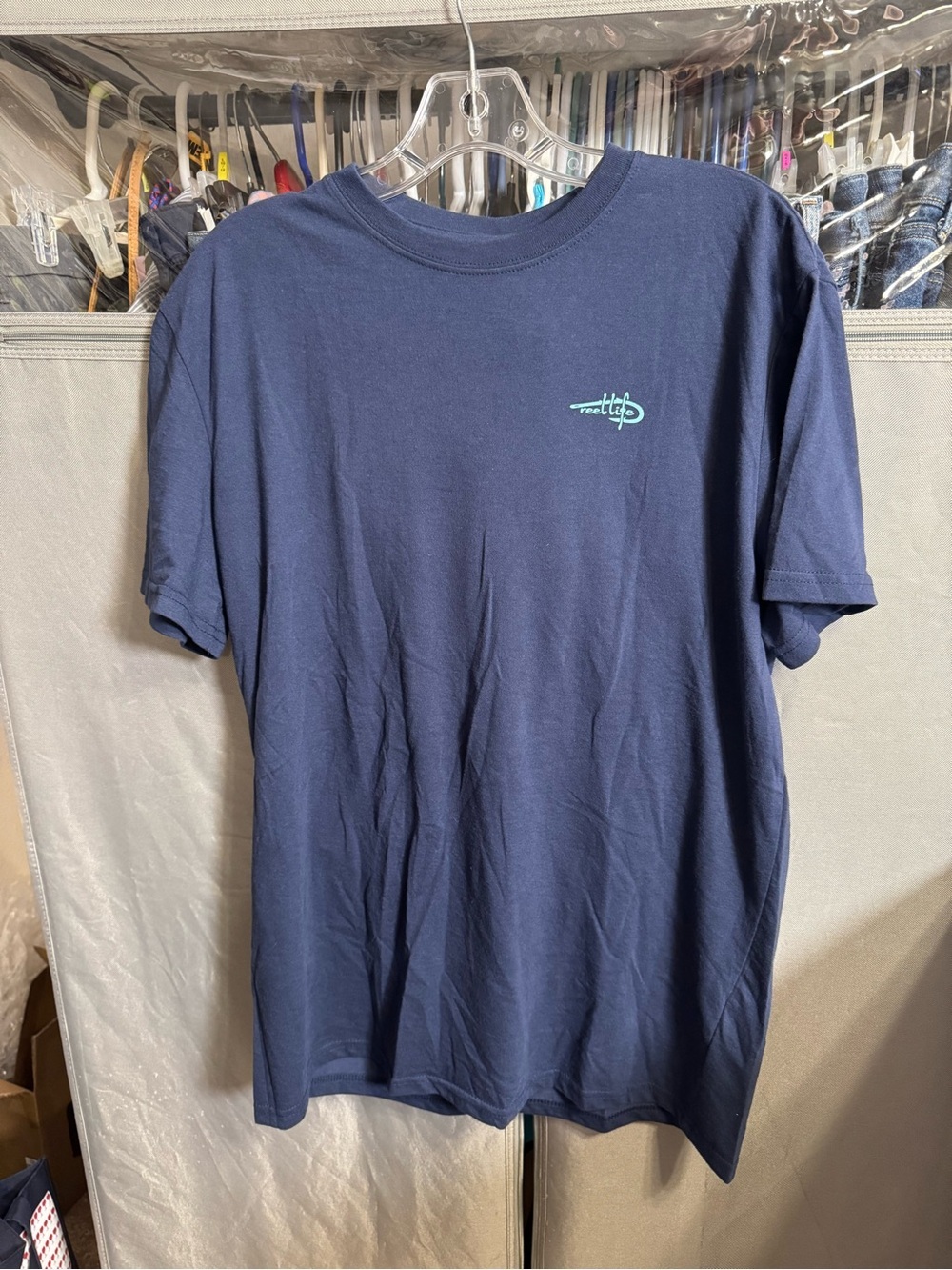 Men's Navy Short-Sleeve Tee with Chest Logo